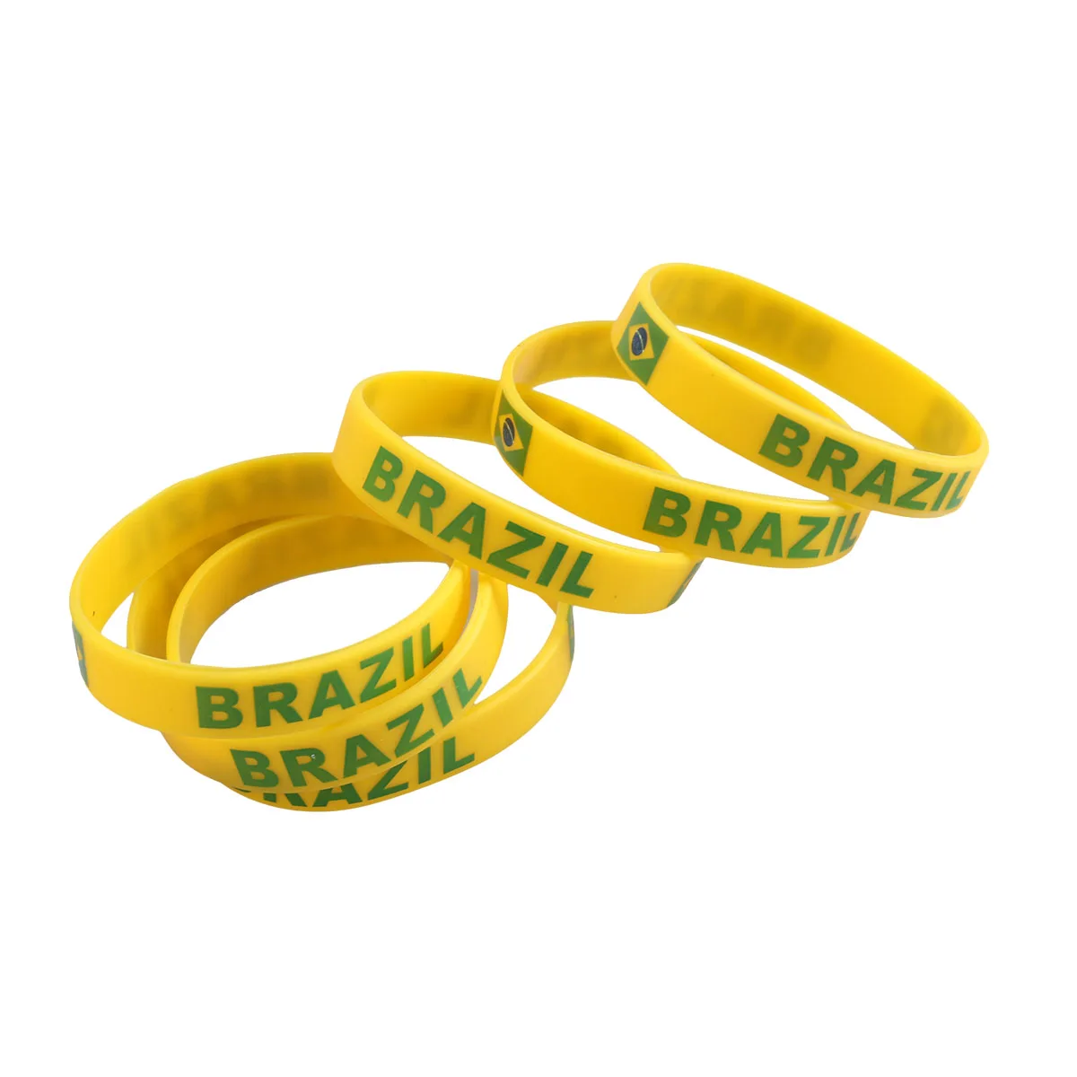 

6 pcs Silicone Bracelet Country Wristband Soft Durable Long Term Use Universal Size Cheer Football Game International Matches