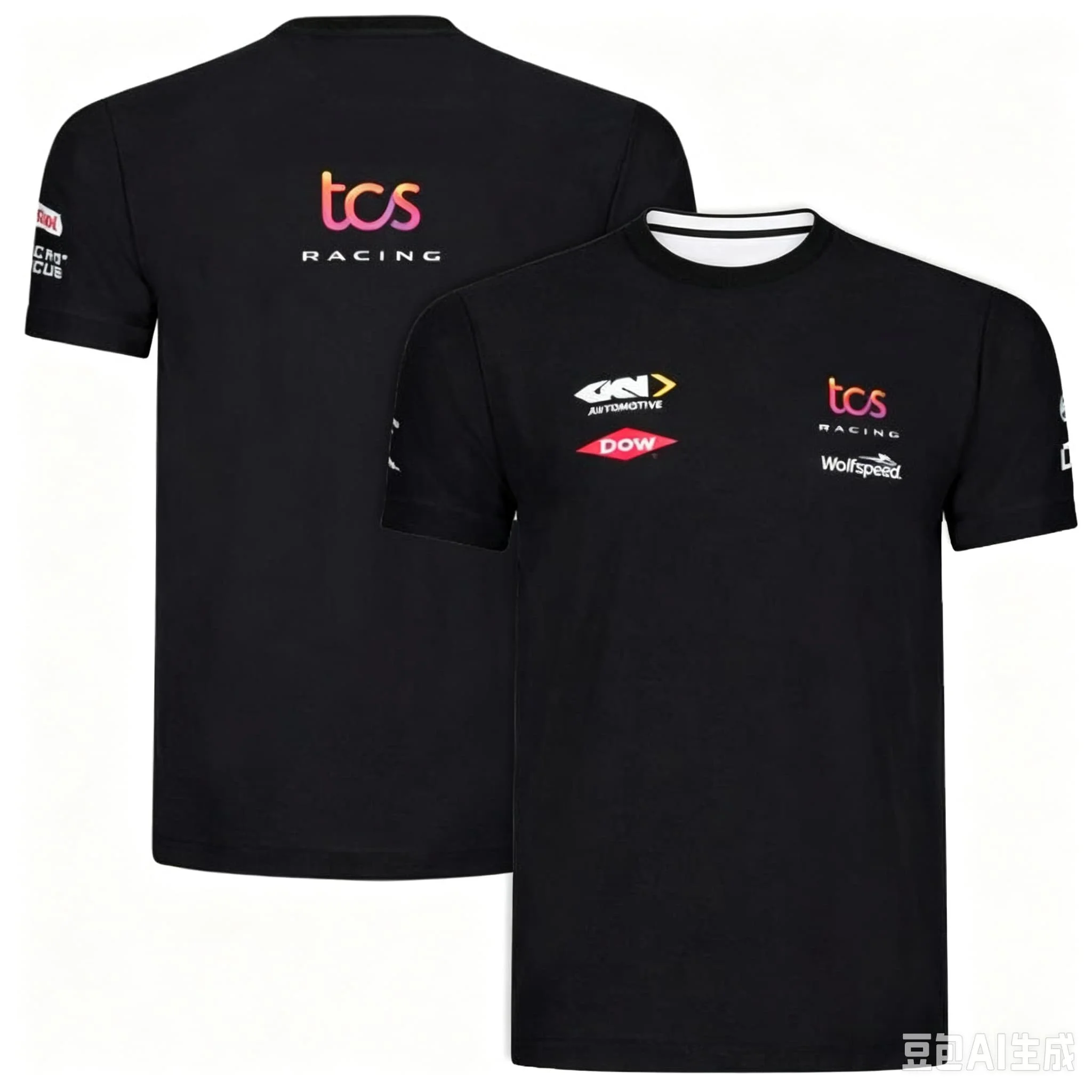 Men TCS Racing Team Short‑Sleeve T‑Shirt Black  Print Breathable Quick‑Dry Summer Casual Motorsport Fan Sport Tops Moto Colthing