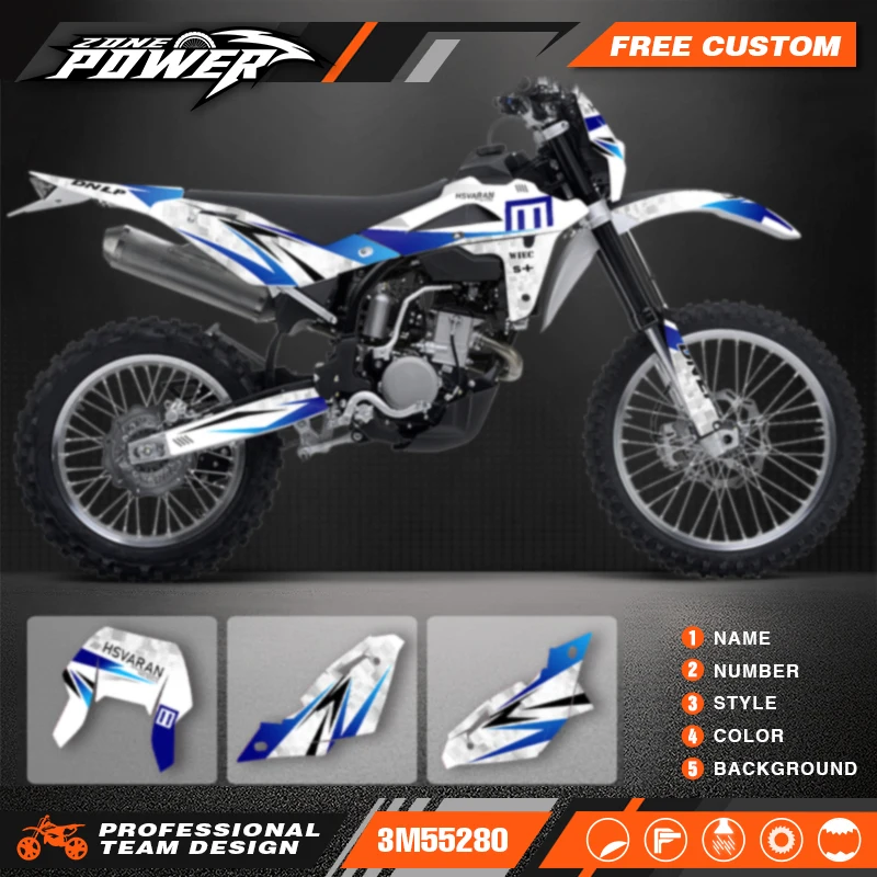 

For Husqvarna TE250 2008 2009 2010 2011 2012 2013 250 Powerzone Motorcycle Graphics Decals Stickers Kits Number Name Custom 012