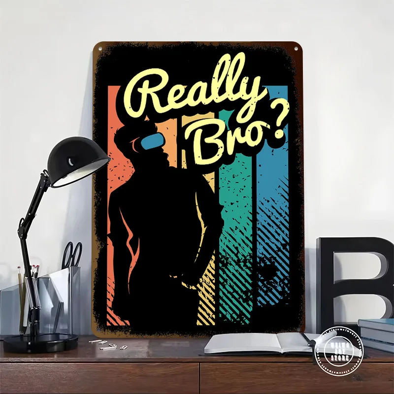 VR Virtual Reality Gaming Poster Retro 3D Printed Metal Signs Customized Wall Hanging Gift for Home Decor Ornaments Wand Deko