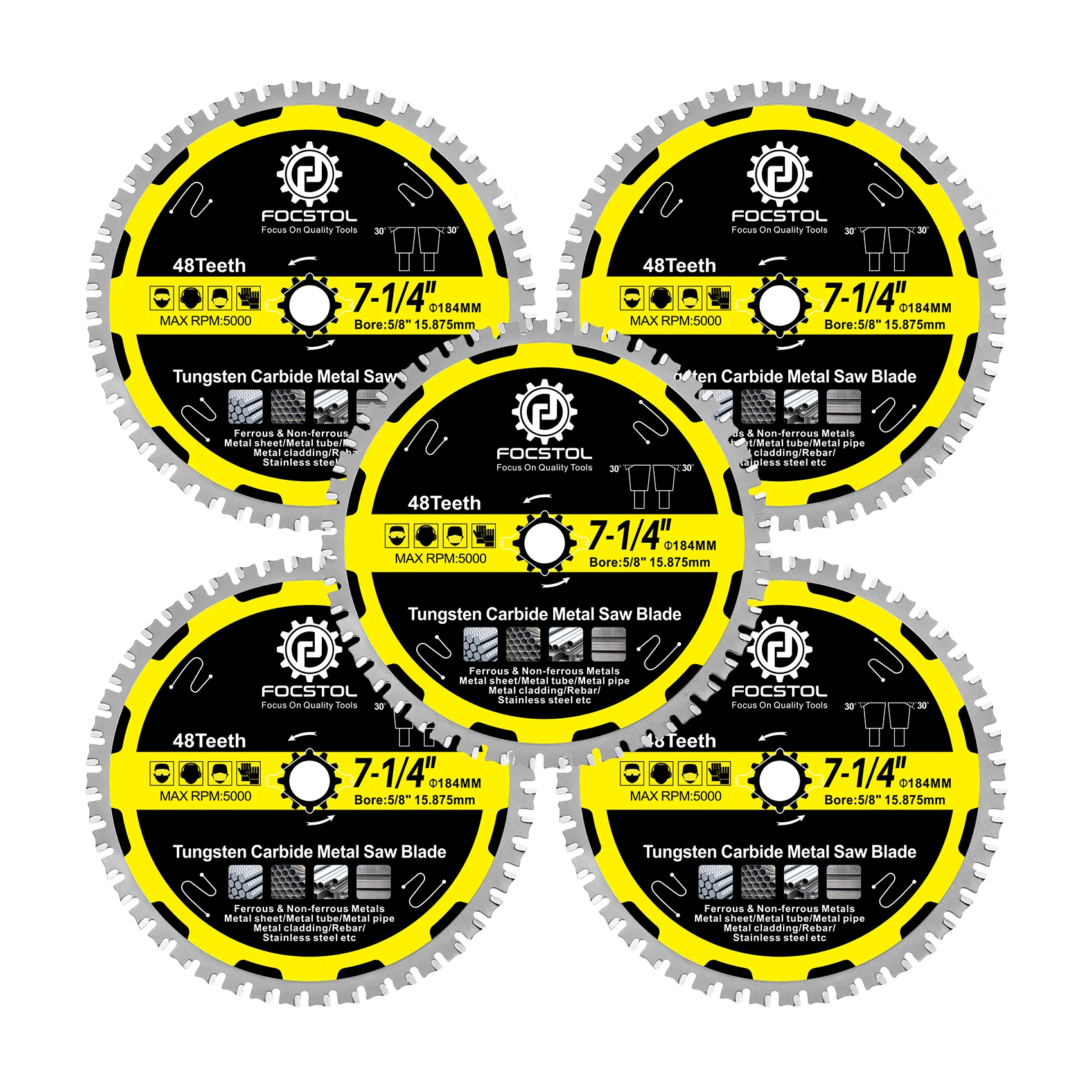 FOCSTOL Iron Cutting Disc Saw Blade for Cutting Metal Plate Metal Tube Stainless Steel Wood Cutting Circular Saw Blade Cut Plate