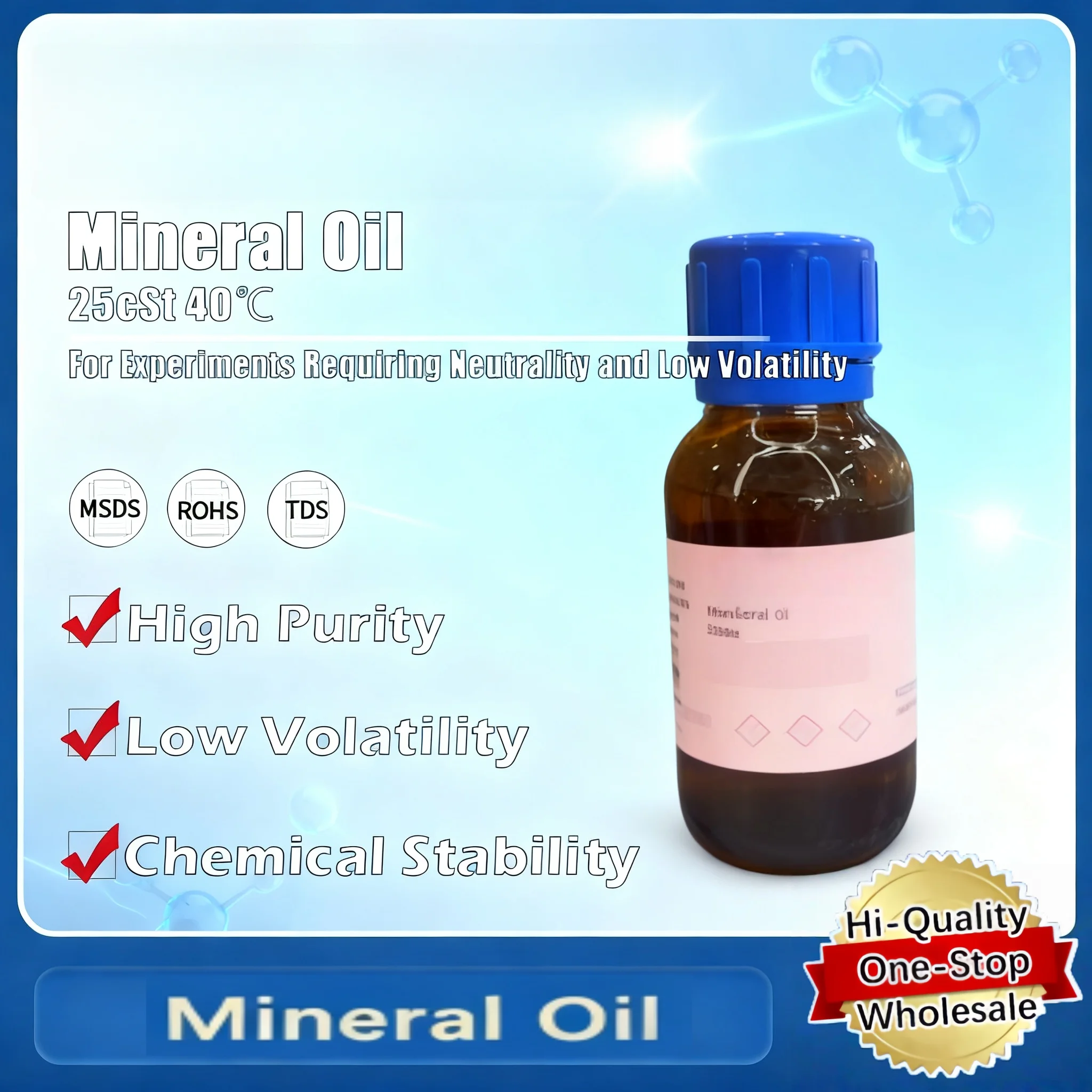 Laboratório de óleo mineral e uso industrial Produto original de óleo mineral de alta pureza