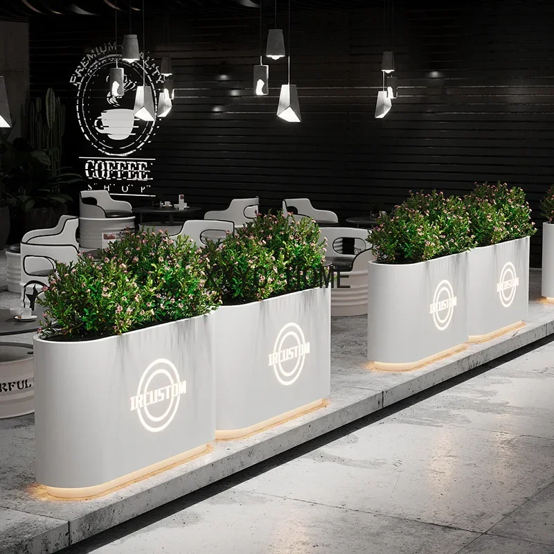 Flower Pot Outdoor Iron Flower Stand Commercial Street Flower Jar Internet Celebrity Shop