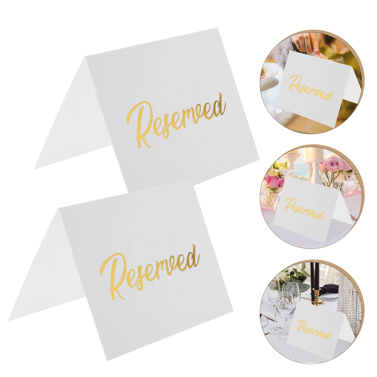 

50 Pcs Reserved Sign Wedding Table Cards Signs for Tables White Paper Seating Banquet