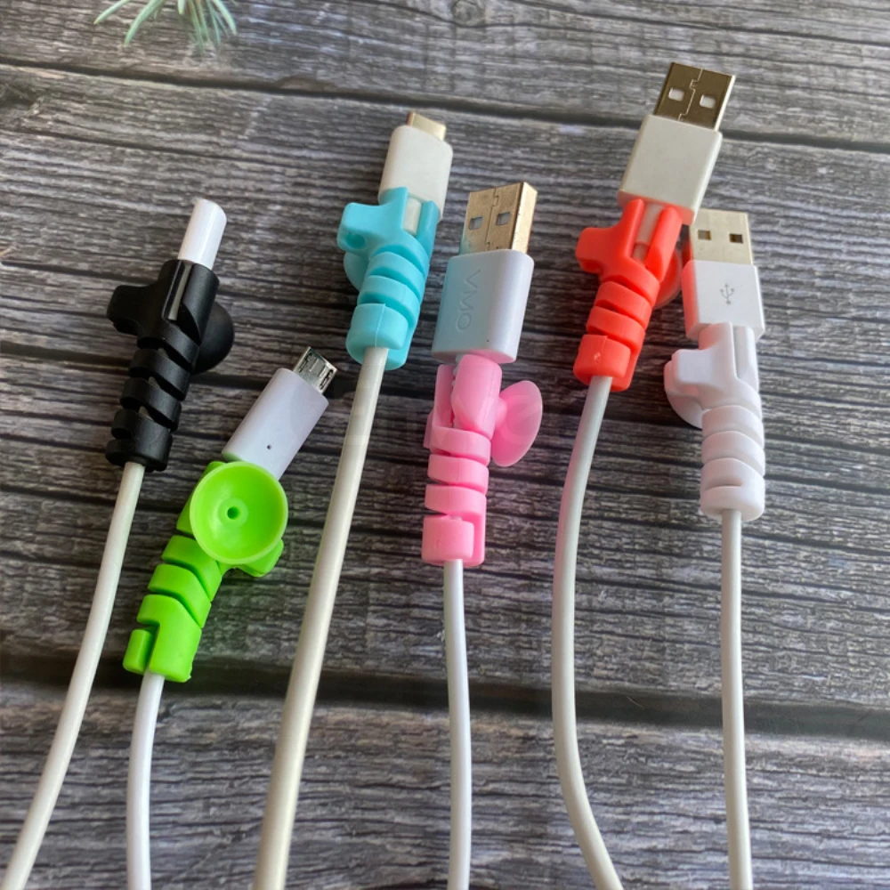 Protector de carga para soporte de teléfono, Clip de enrollador para gestión de cables de cargador USB, 1 Uds.