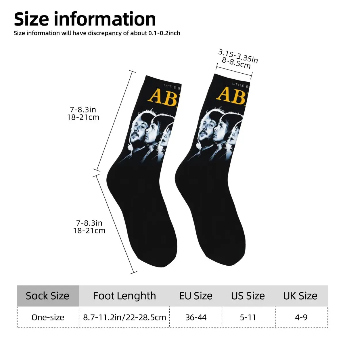 Abba Death Metal Band Calcetines Harajuku Medias de alta calidad Calcetines largos para todas las estaciones Accesorios para regalo de cumpleaños de hombre y mujer