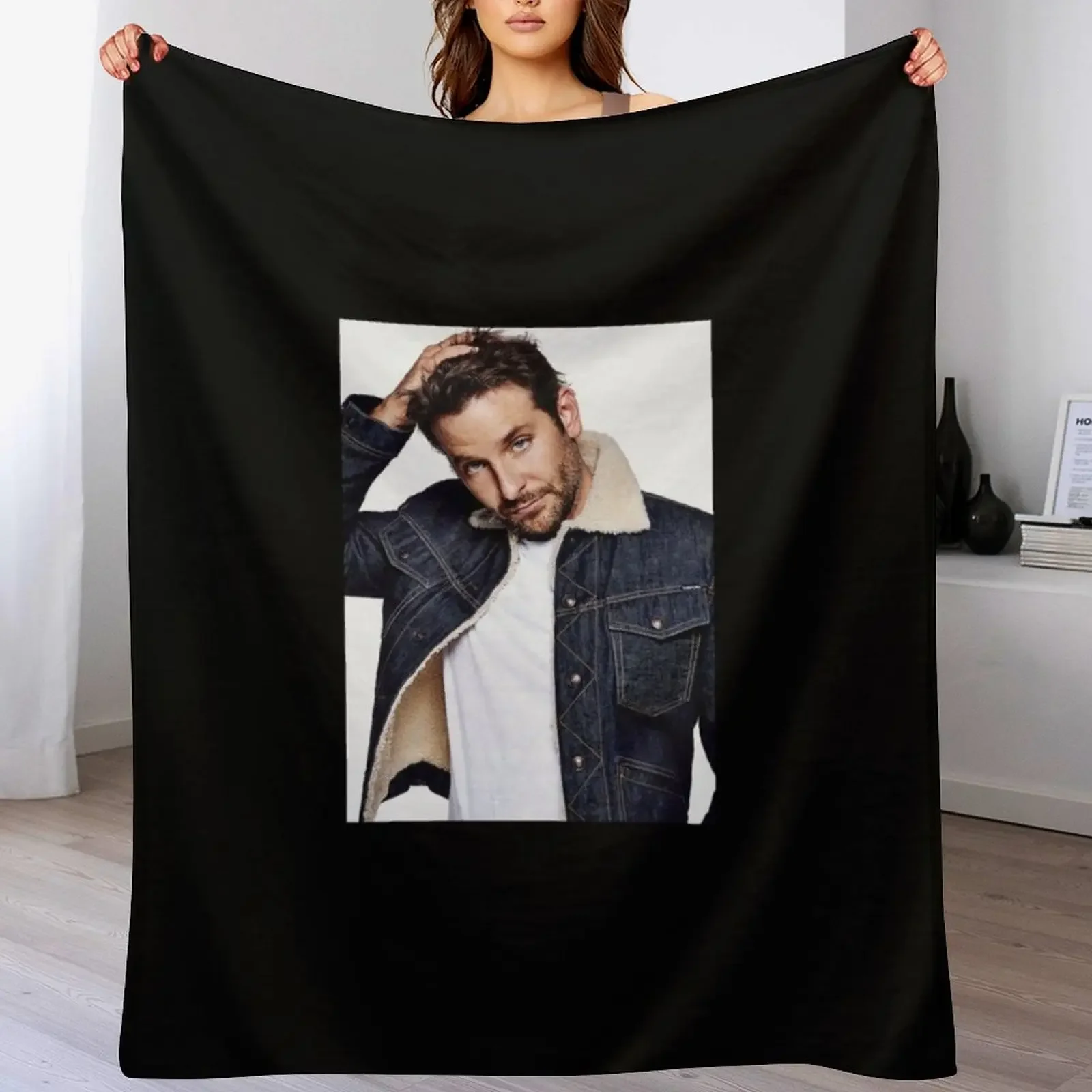 

Bradley Cooper Sticke Throw Blanket Weighted Flannel Fabric Soft Plaid Thin Blankets