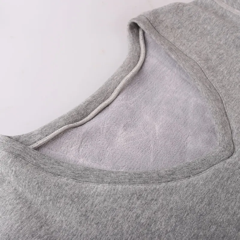 Autumn and Winter Men\'s Thickened and Velvet Winter V Neck Tight-Fitting Cotton Autumn Clothes and Long Trousers Thermal Intim