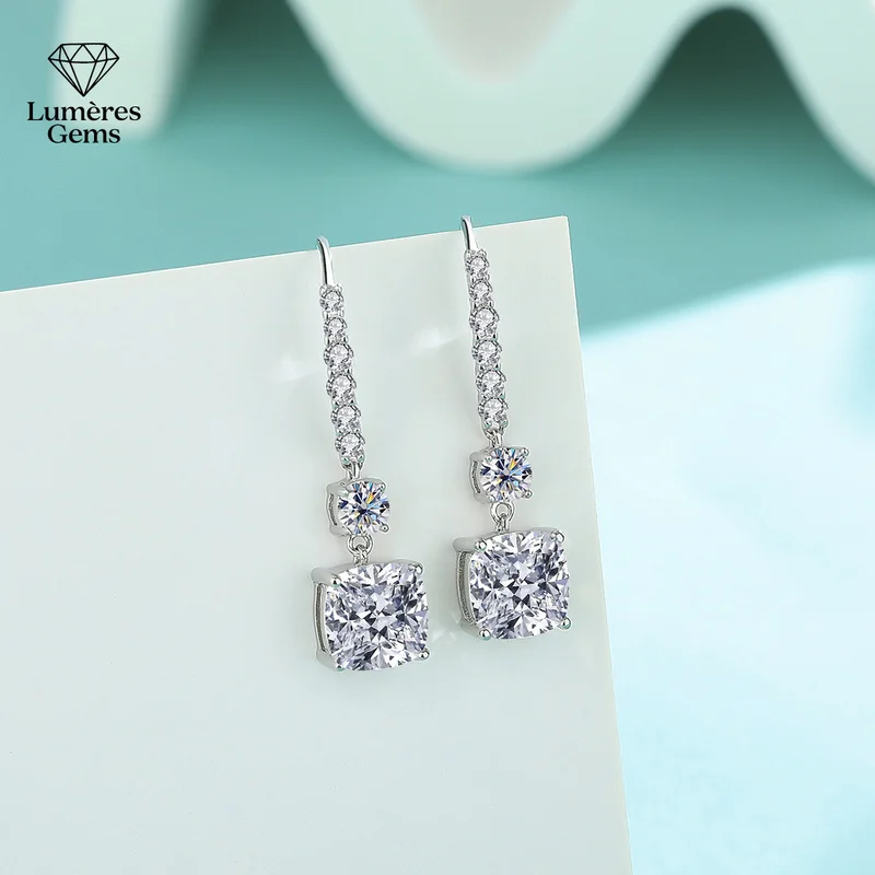 Lumière Gems Platinum PT950 Anti-allergy High-end Morganite Earrings - Simple and Elegant, Fashionable and Versatile