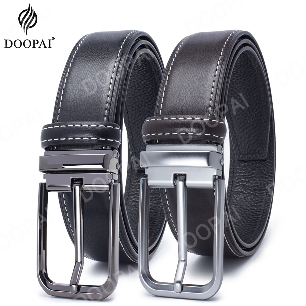 

DOOPAI Belt For Jeans Men's Genuine Leather Belt Designer Belt For Man Pin Buckle With Leather Strap Business Dress Male Belts