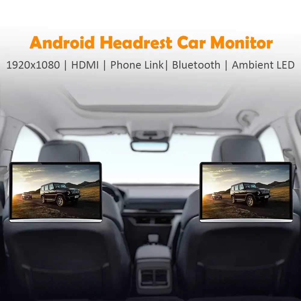 Car Rear Seat Monitor Android Screen Headrest Car Monitor Digital Panel TV Headrest Screen For Kids Gamer HDMI 4K