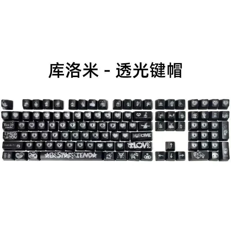カスタムメカニカルキーボードキャップ108キー黒み犬のメロディーmoaプロファイル昇華型pbtラウンド