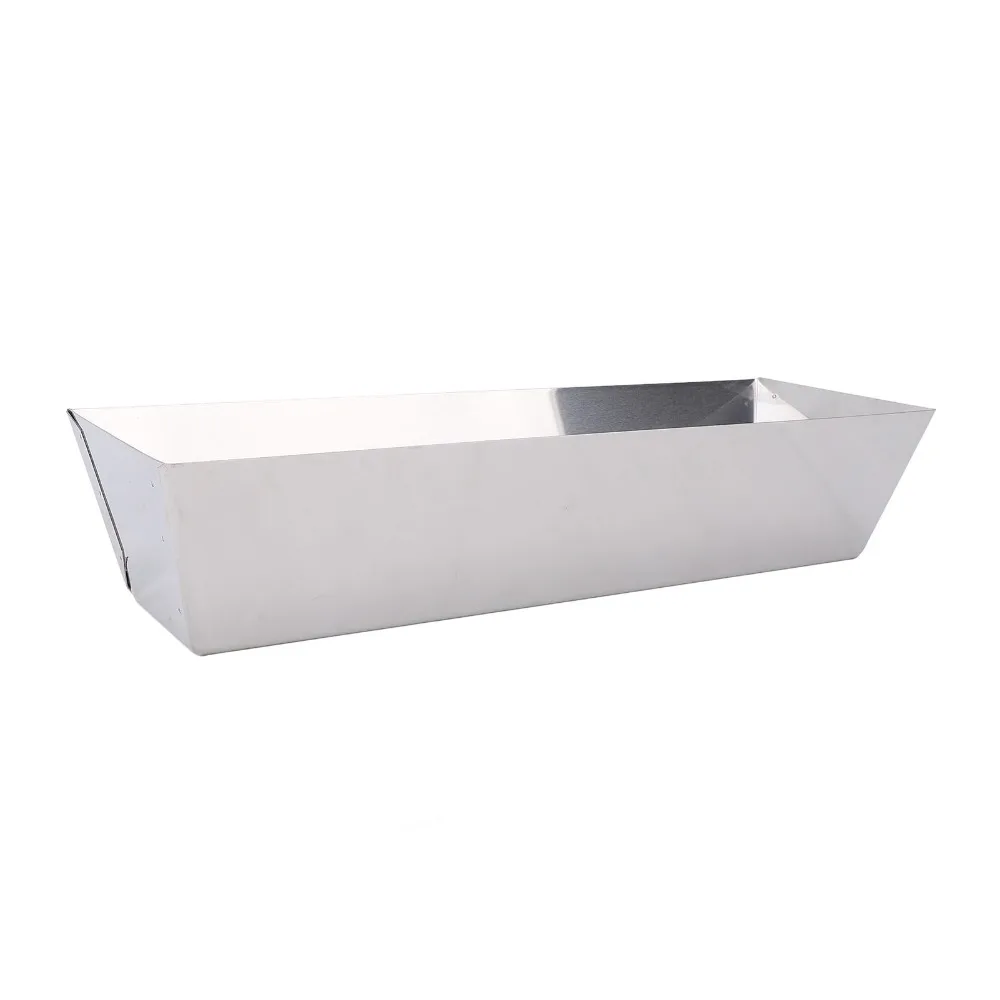 Smooth 14 Inch Mud Pan Sheared Edges Heavy Duty Stainless Steel Mud Pan Rust Proof Lightweight Drywall Tool Tray Cement Mixing