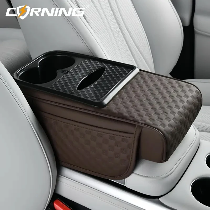 Auto Armlehne Verlängerung Kissen Multifunktionale 7,5 CM Verdicken Höhe Mittelkonsole Box Kissen Ellenbogen Unterstützung Pad Auto Organizer – Detail 11