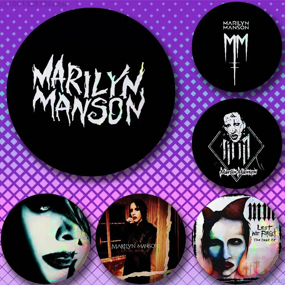 M-Marilyn Singer Manson 25mm 75mm 44mm 58mm 32m Brooches Badges Pins for Accessories