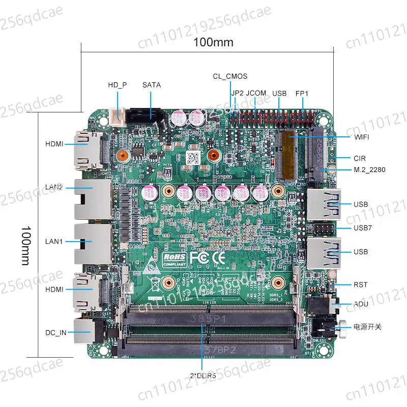 

Industrial control motherboard Ultra125H 155H dual network port high computing power unmanned robot NUC mini host