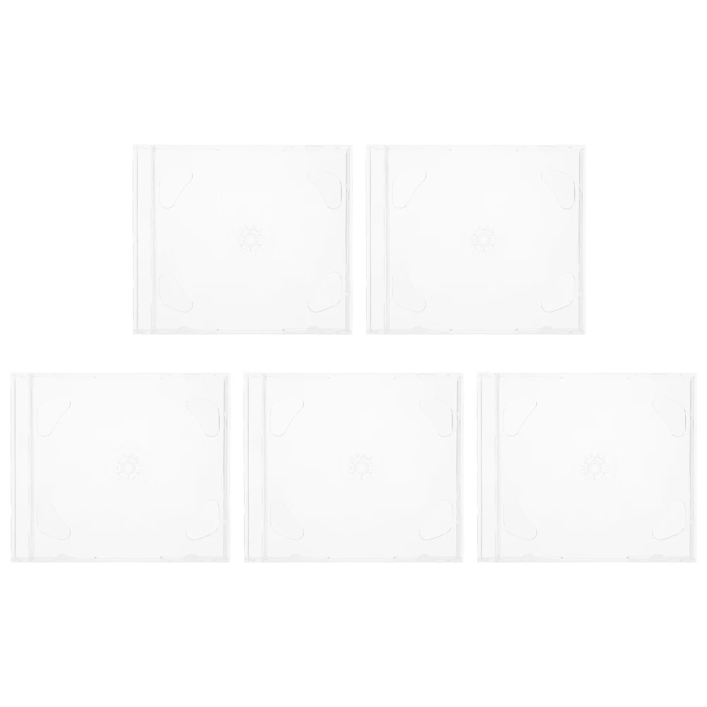 

5 pcs CD Cases Clear Transparent Storage Holders Organizer Music Boxes Jewel Cases Blank Dvd Protection Portable Secure Closure