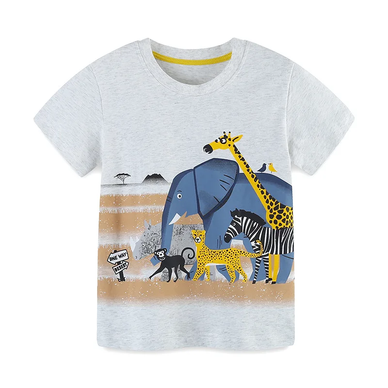 

Summer Fashion New Cute Kids Clothes Toddler Boys Tees Cartoon Animals T Shirts Children's Clothing