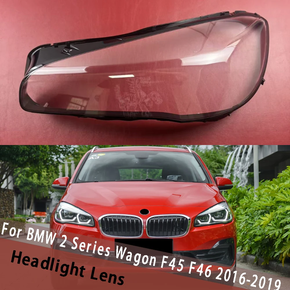 

For BMW 2 Series Wagon F45 F46 216i 218i 220i 225i 2016-2019 (Black Edge) Headlight Cover Lampshade Lens Headlamp Shell