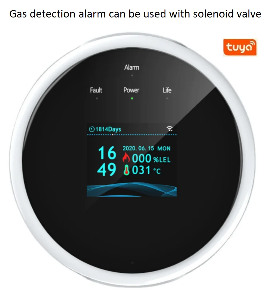 Tuya-ガス漏れ検知器,Wi-Fi,家庭用,不燃性アラーム