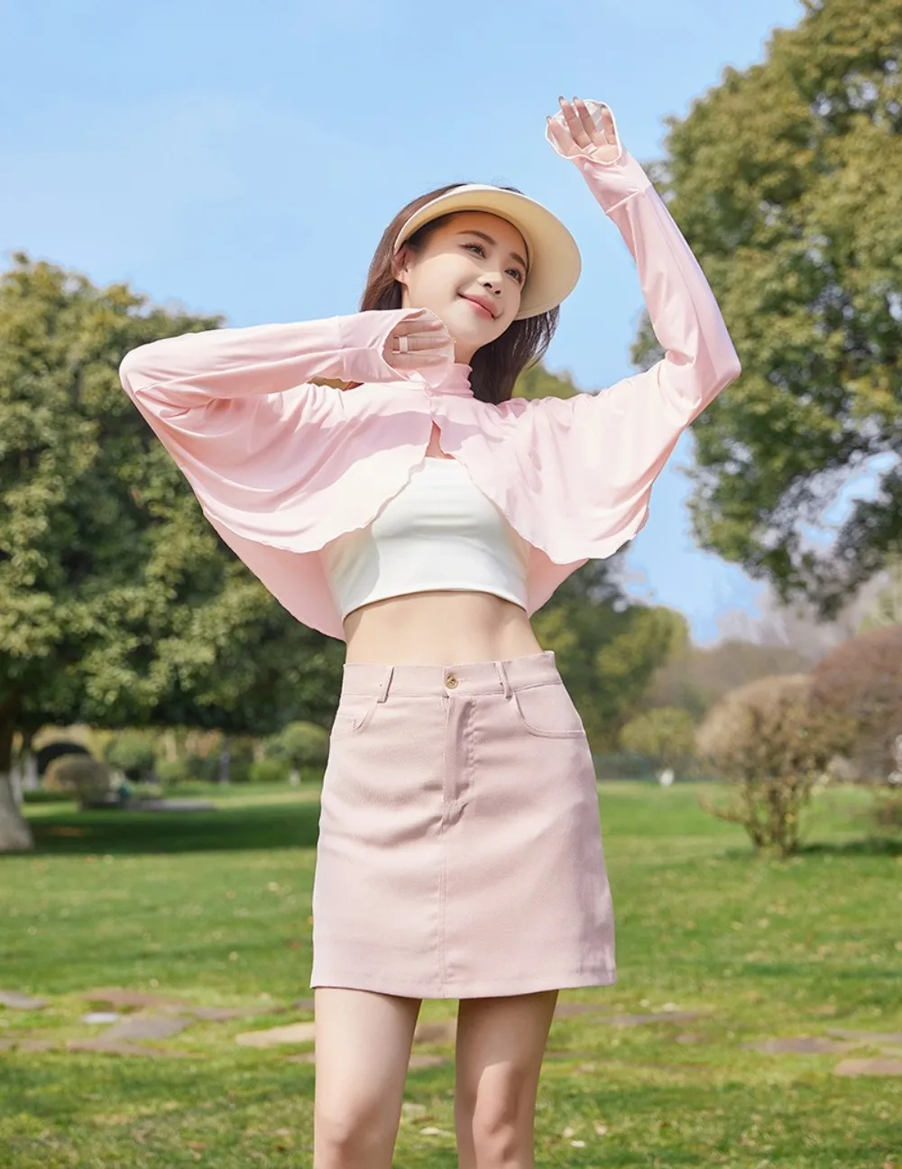 New Casual Women's Sunscreen Shawl Long-sleeve Solid Color Sunshade Female Cardigan Breathable Sunscreen Capes Summer Outdoor