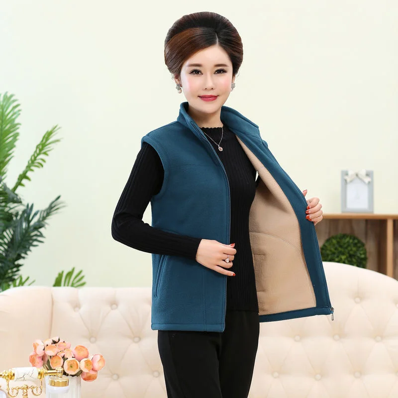 

Female Vest Coat Autumn Winter 2025New Large-Size Sleeveless Jacket Middle-Aged Elderly Women's Polar Fleece Thickened Waistcoat