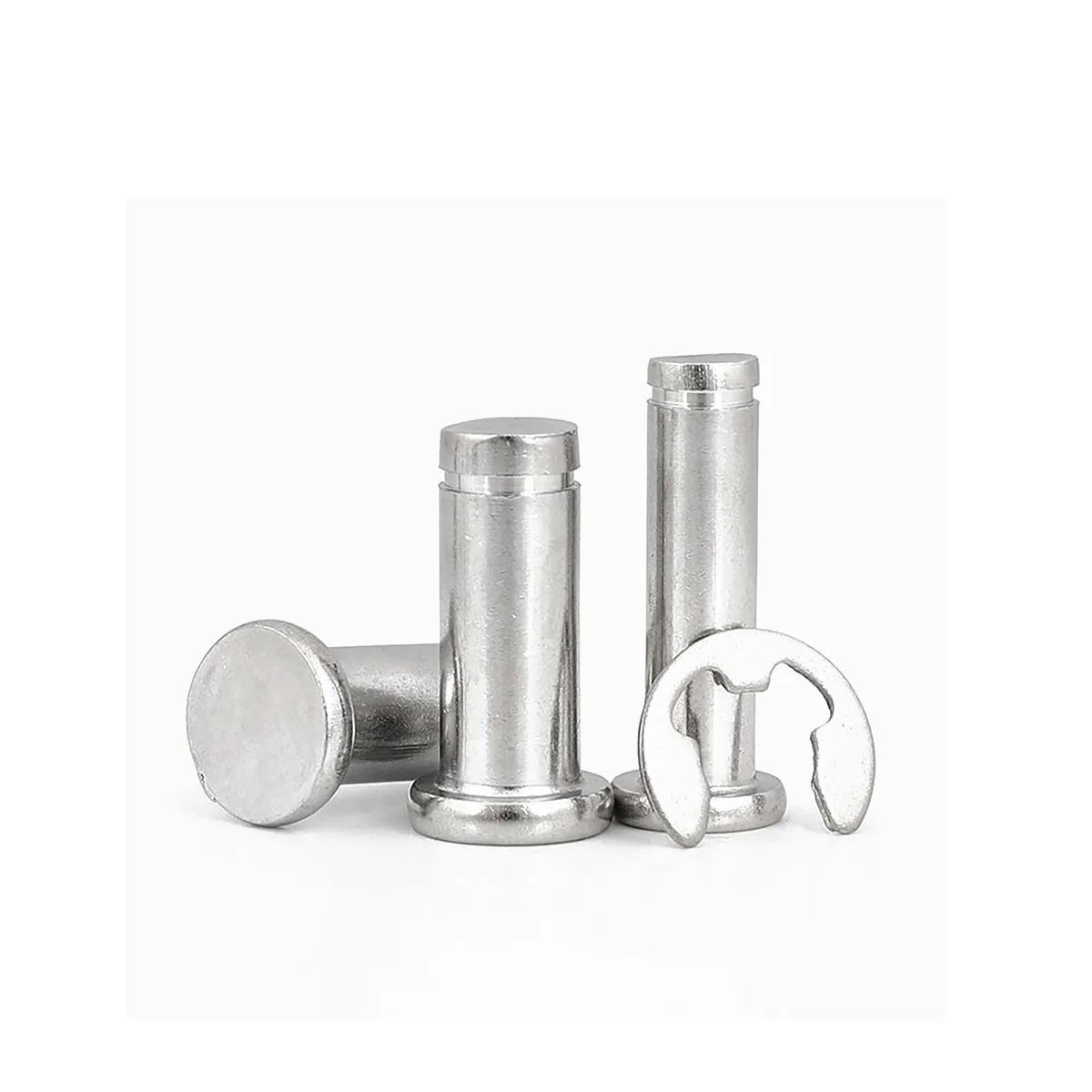 304 Stainless Steel Flat Head Shaft With Snap Ring Cylindrical Pin Positioning Pin M3M4M5M6