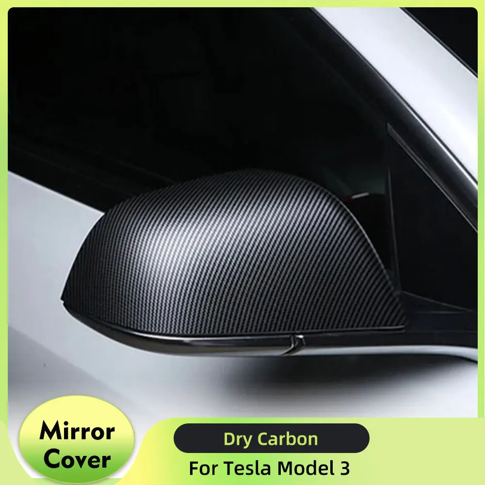 

Dry Carbon Car Rear View Mirror Covers Caps For Tesla Model 3 Sedan 4-Door 2017-2020 Add on Side Mirror Covers Shell
