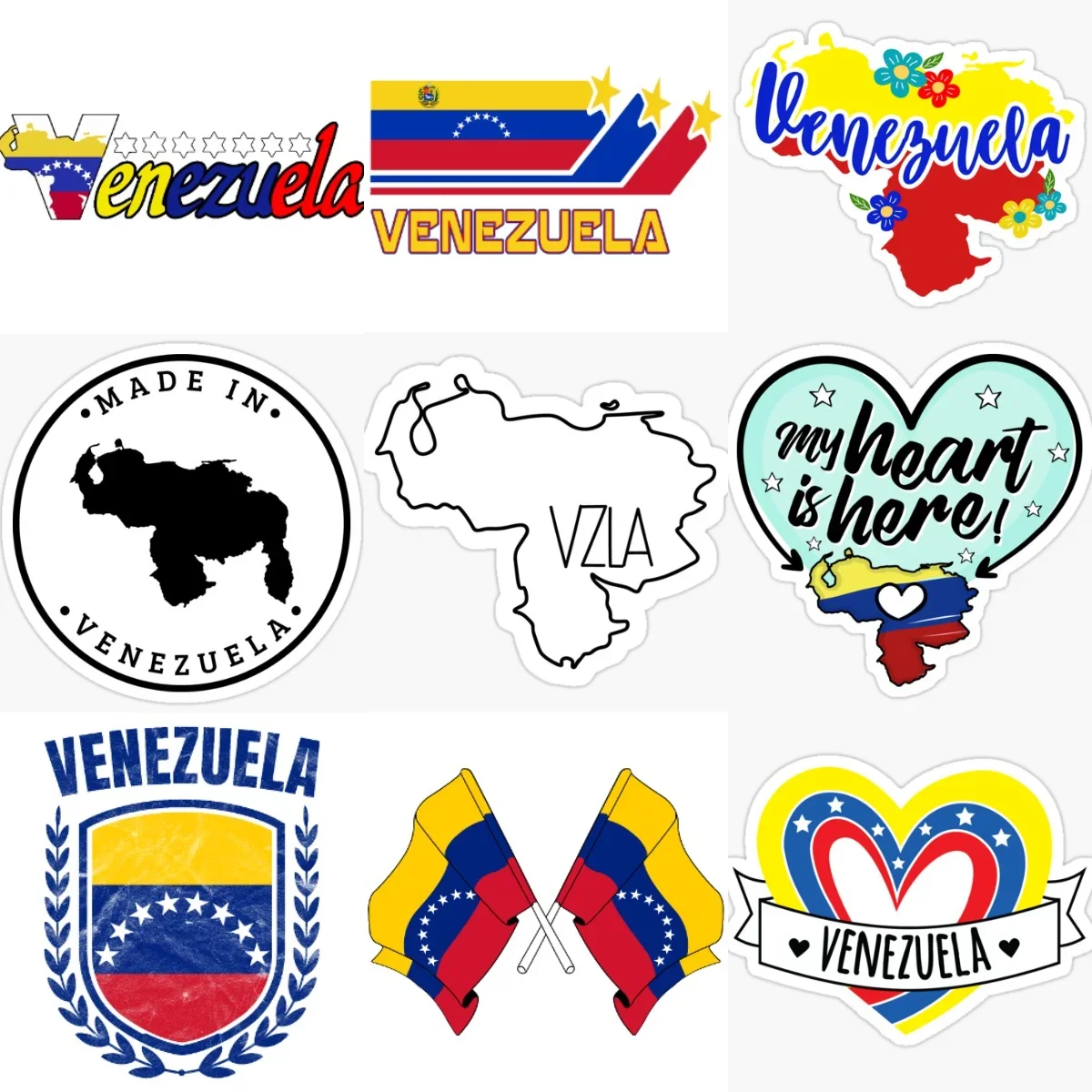 

YV Venezuela Flag Map Creative PVC Car Stickers for Car Van Motorcycle Window Helmet Wall Decoration Accessories