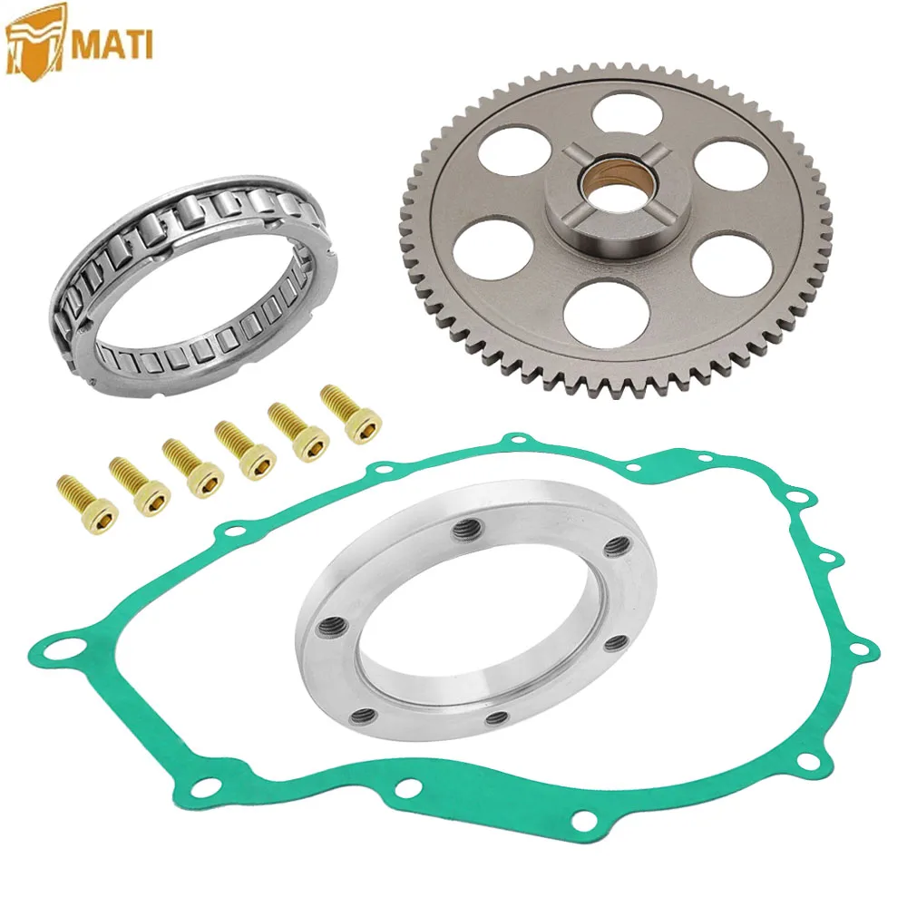 M MATI Starter Starting Clutch One Way Gear Bearing Gasket for Yamaha Rhino 660 2004-2007 Grizzly 660 2003-2008 5KM-15590-00-00