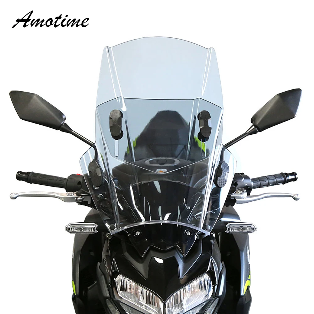 For KAWASAKI YAMAHA HONDA BMW Up & Down Adjustable Universal Motorcycle Windscreen Windshield Covers Screen Motorbikes Deflector