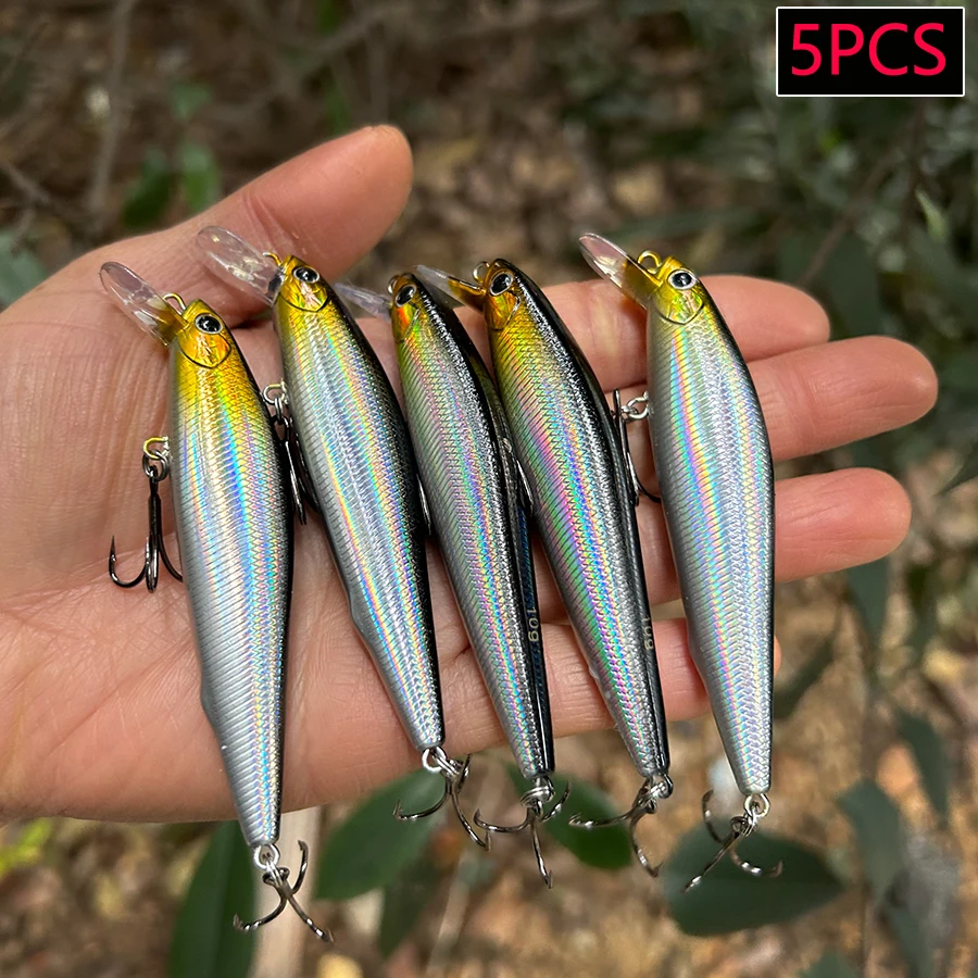 5PCS Long Casting Heavy-Duty Minnow Crankbaits Fishing Lures Set Tackle Hard Bait Artificial Wobblers For Pike Trolling Swimbait