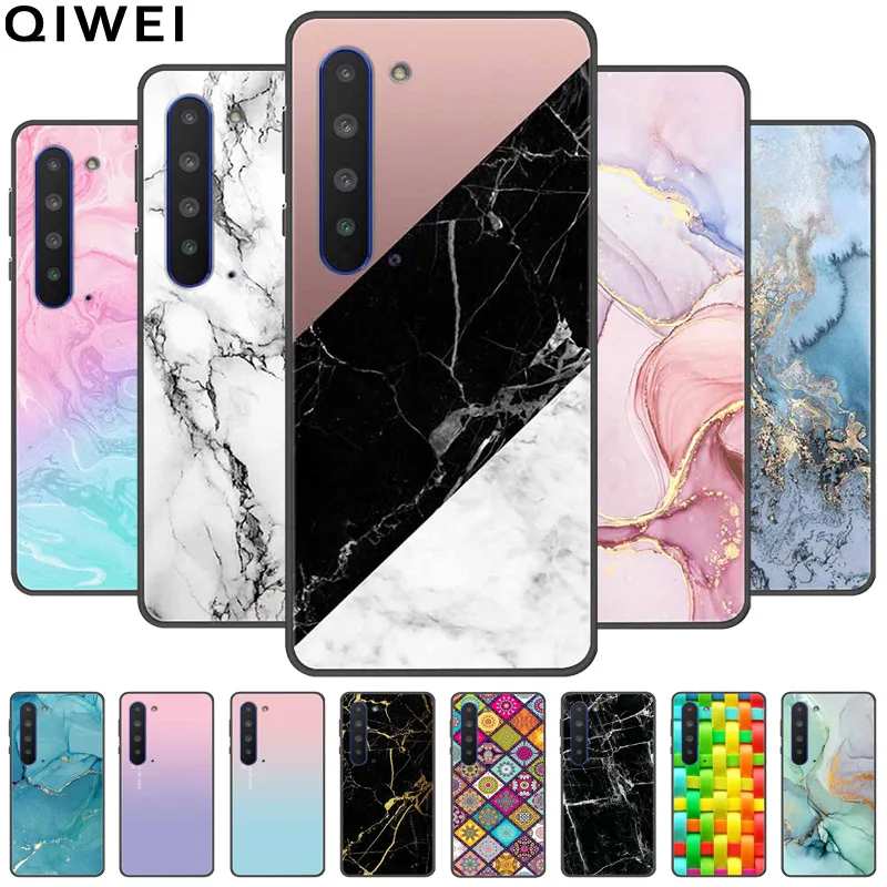 For Sharp Aquos R5G Case SH-51A Black Silicon Fashion Marble TPU Coques for SharpAquos R5G Phone Cases Protector Fundas Soft Bag