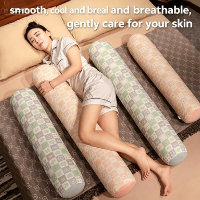 Detachable Washable Long Cylindrical Body Pillow Side Sleep Leg Waist Support Cushion for Girls Pregnant Women Bed