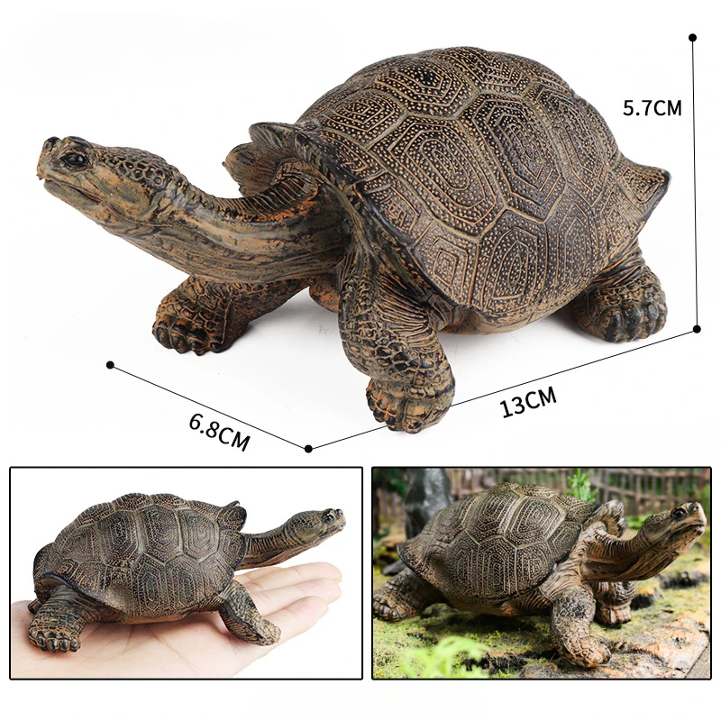 Дюймовая гигантская модель черепахи Галапагосская фигурка черепахи, образовательная коллекция животных для детей, рождественский подарок, украшение для дома, украшения