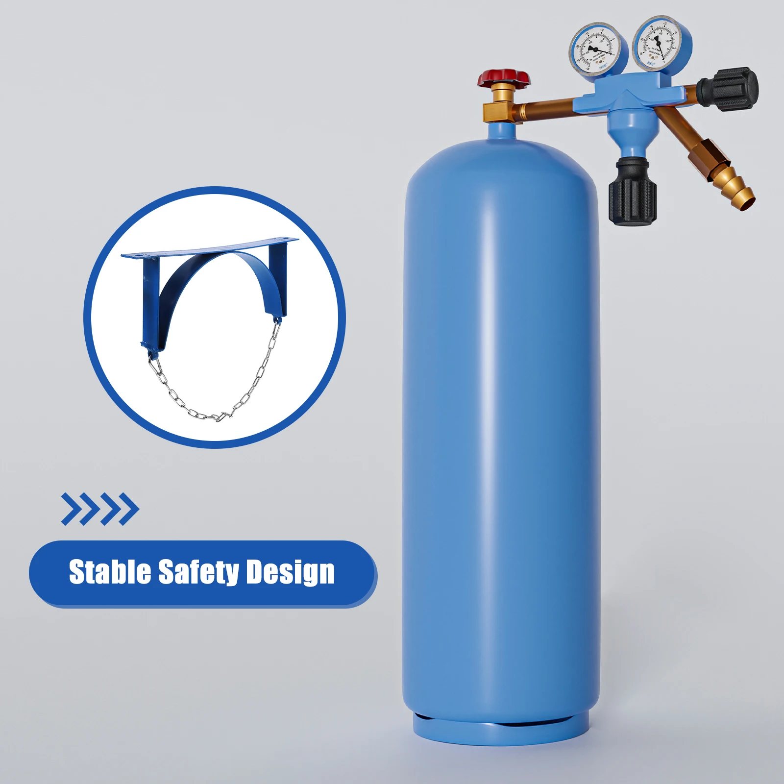 

Gas Cylinder Holder Propane Tank Bracket Wall Mounted Safety Straps Stable Steel Material Anti Deformation Design Suitable