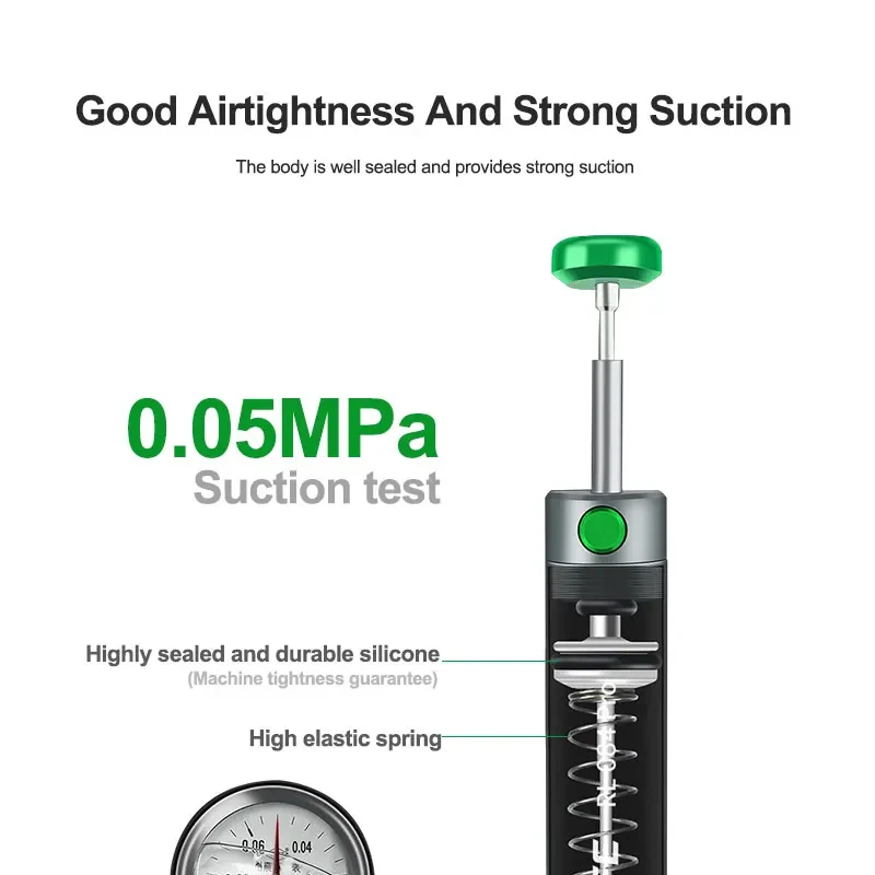 RELIFE RL-084 Pro Aluminum Alloy Desoldering Sucker Automatic Rebound Easy One-handed Operation Spot Welding Repair Tool