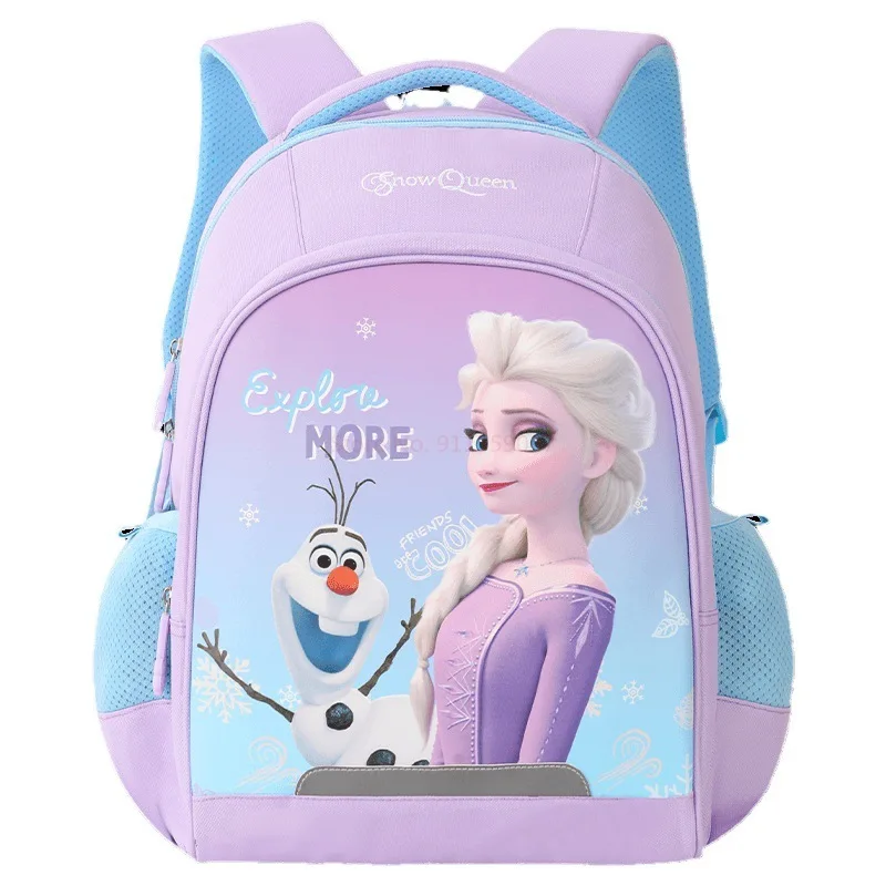 Mochila de tira reflexiva infantil disney, mochila estudantil, desenhos animados fofos, carga reduzida e proteção contra a espinha