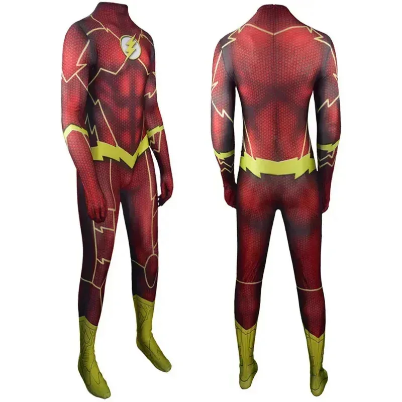 Barry Allen Cosplay Jumpsuit mask Flash Costume Adult Bodysuit Uniform TV Series Tights and Mask Halloween Carnival Costumes