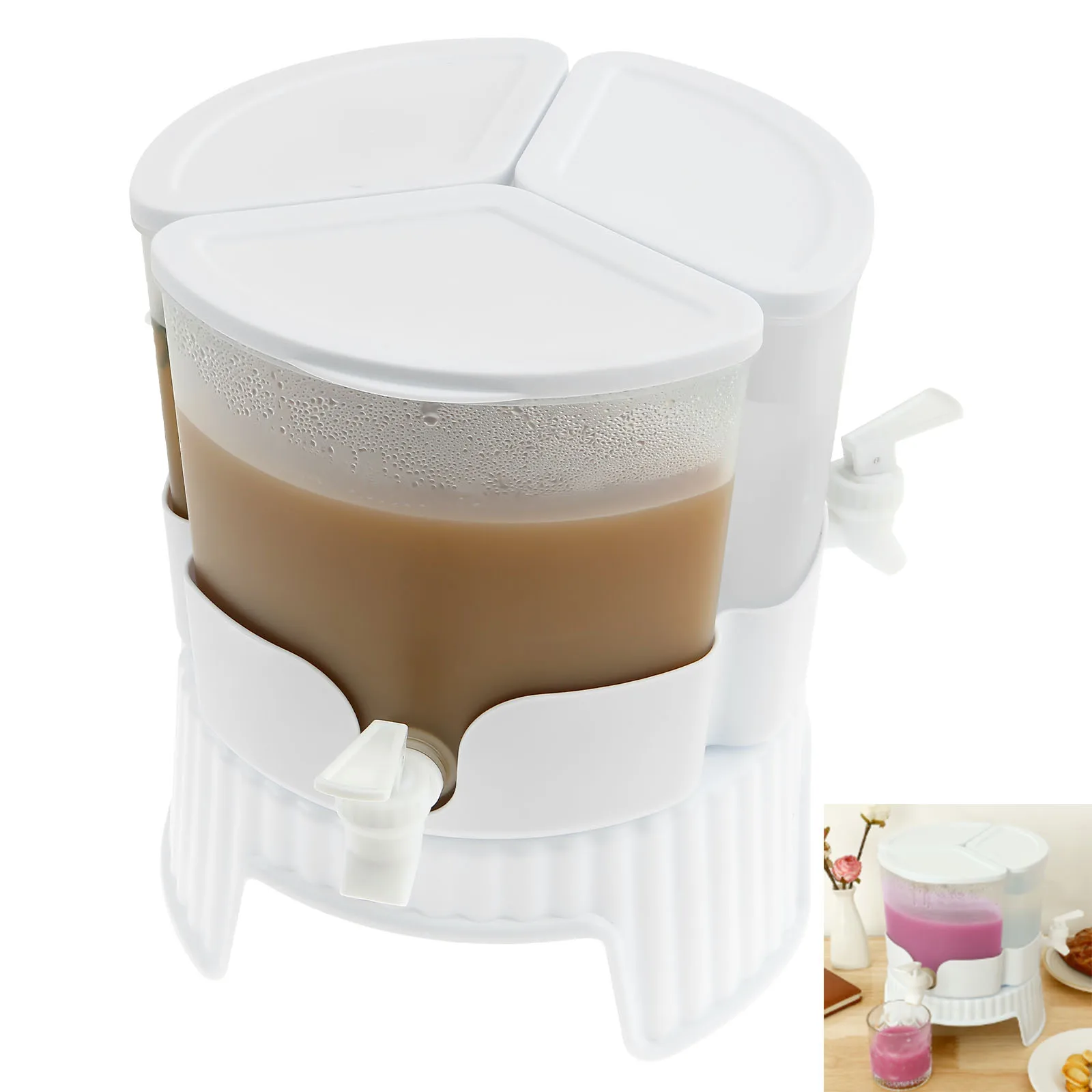 Drink Dispenser Cold Water Bucket Rotatable Juice Jug Dispenser Beverage Dispenser Refrigerator Drink Kettle Kitchen Accessories