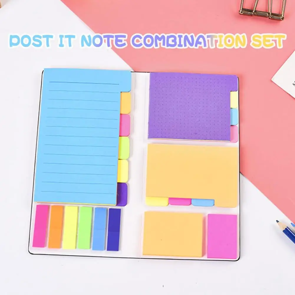 Colorful Sticky Notes Notepad Vibrant Color Sticky Notes Reusable Memo Pad Office Supplies Water-based Adhesive Scratch Pad