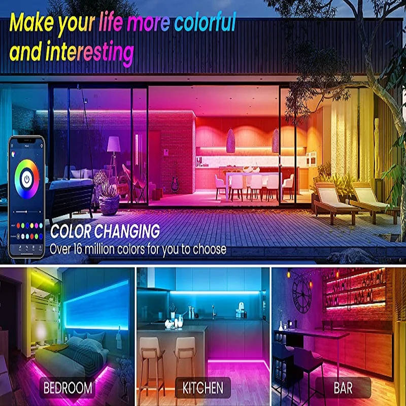 LED Strip Lights RGB Neon Light 5V USB Bluetooth Room Decor 5050 Tape for Screen TV Backlight Lamp App Control Bedroom Luces LED