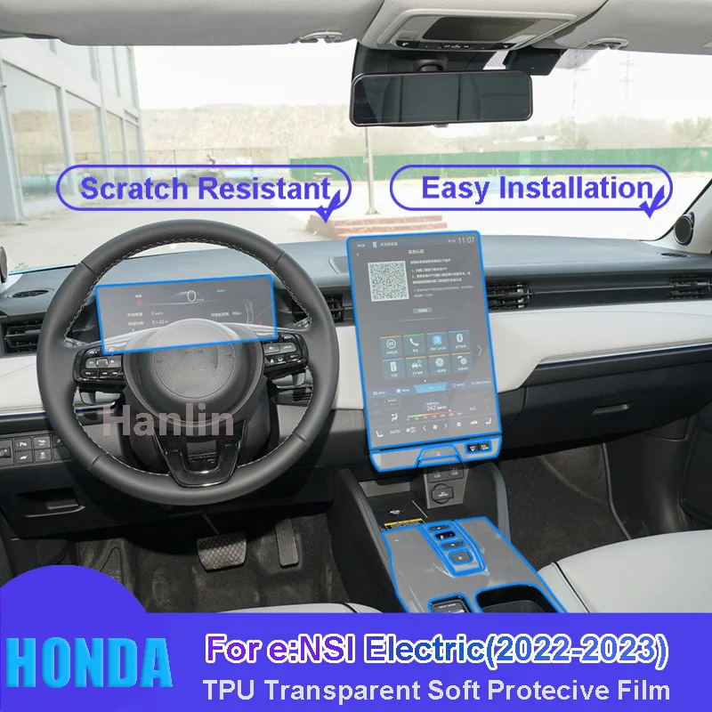 For Honda e:NSl Electric(2022-2023) Car Interior Center Console Transparent TPU Protective Anti-scratch Repair Film Car Sticker