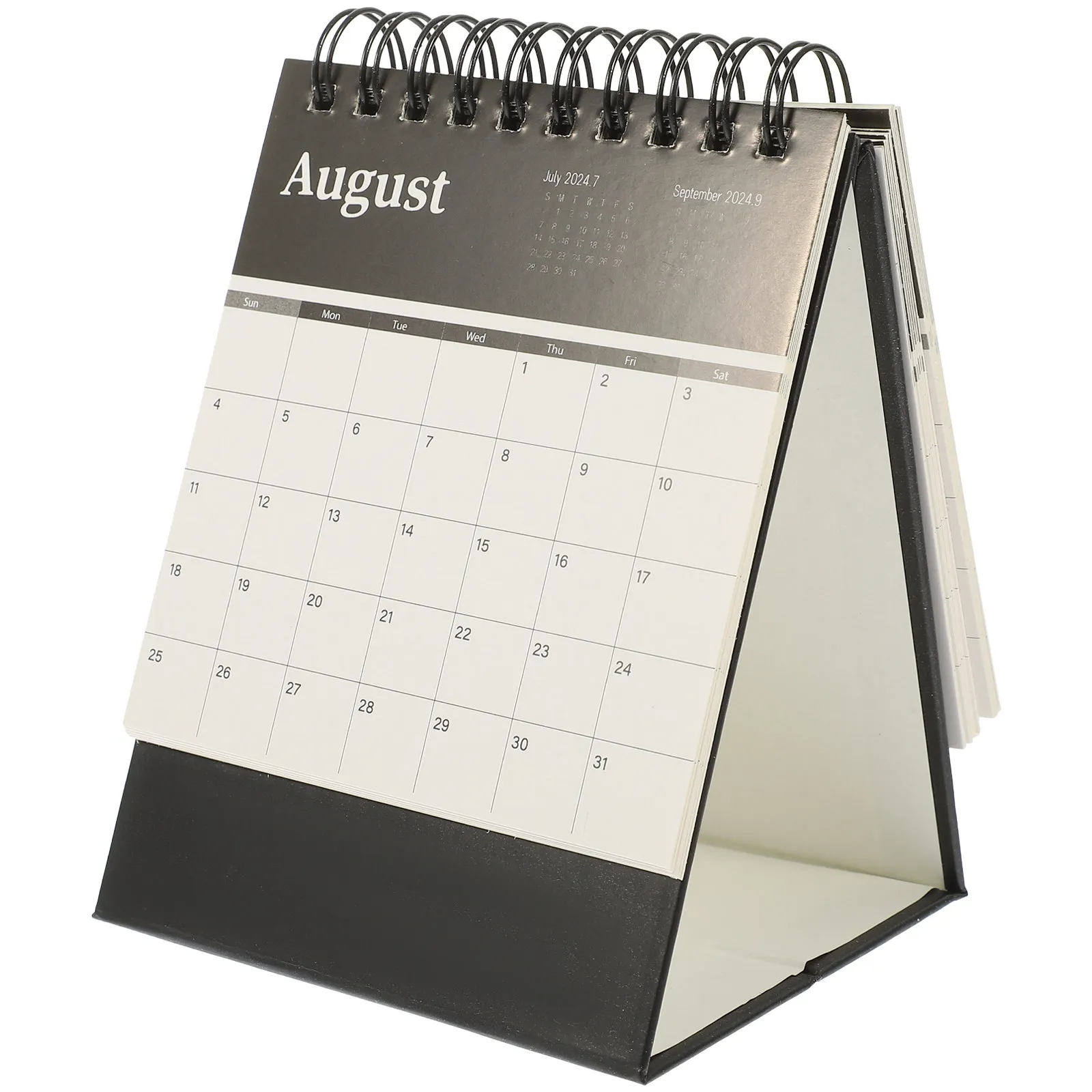 

2024 Desk Calendar Simple Style Thick Paper Flip Desk Calendar Mini Freestanding Monthly Planner Office Home Use