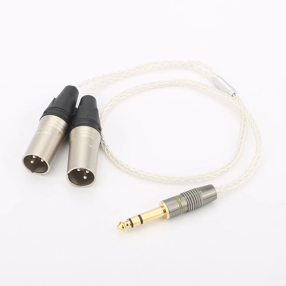 Audiocrast HC017 6.35mm Mono Microphone Cable to 2 Dual XLR Male 3 Pin Breakout Splitter Audio Cable For Microphone Mic mixer am