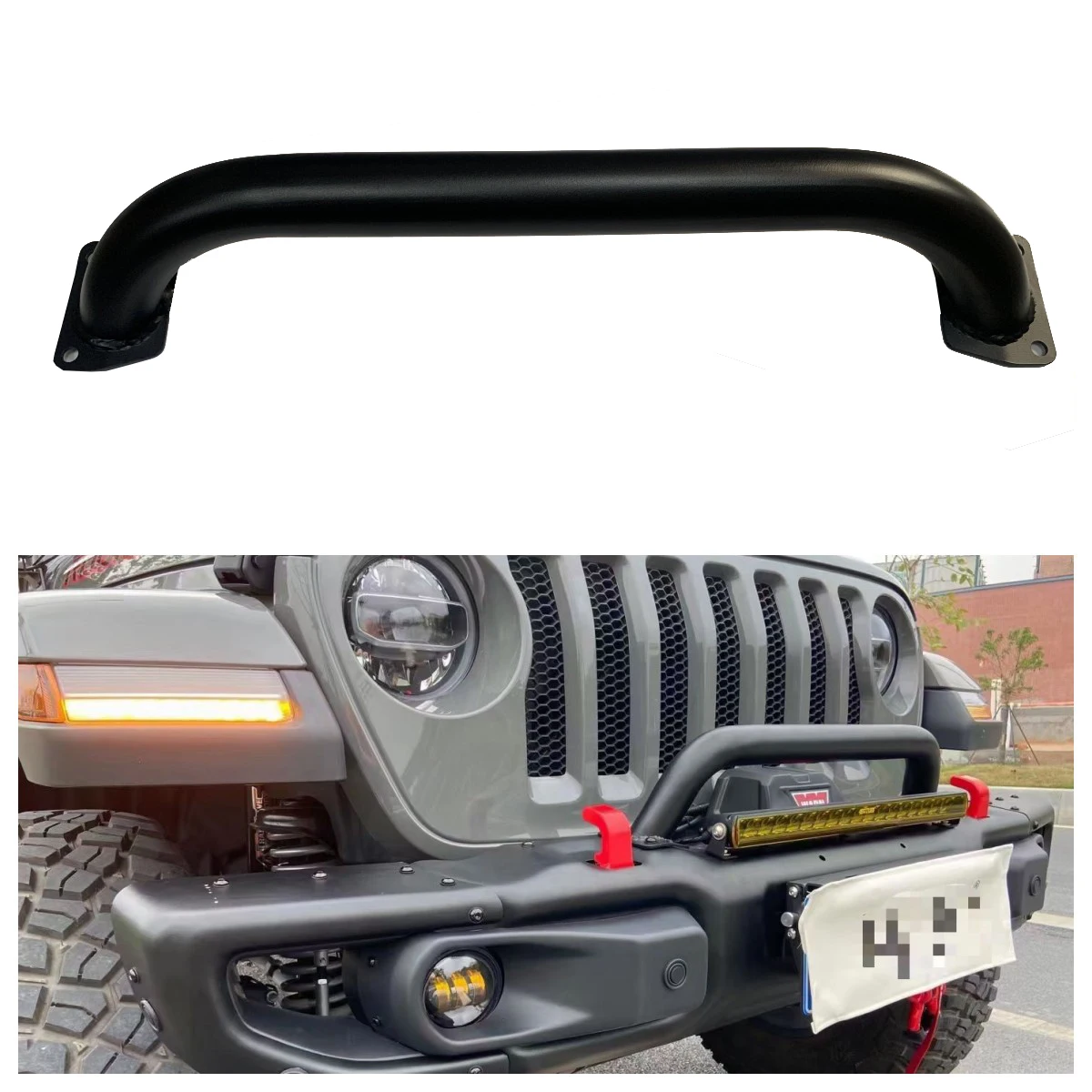 SXMA JL1049-2n Bull Bar N Bar Tube for Jeep for Wrangler Front Bumper 10th Anniversary Stainless Steel N Bar for JL 2018++ 1PC view 2