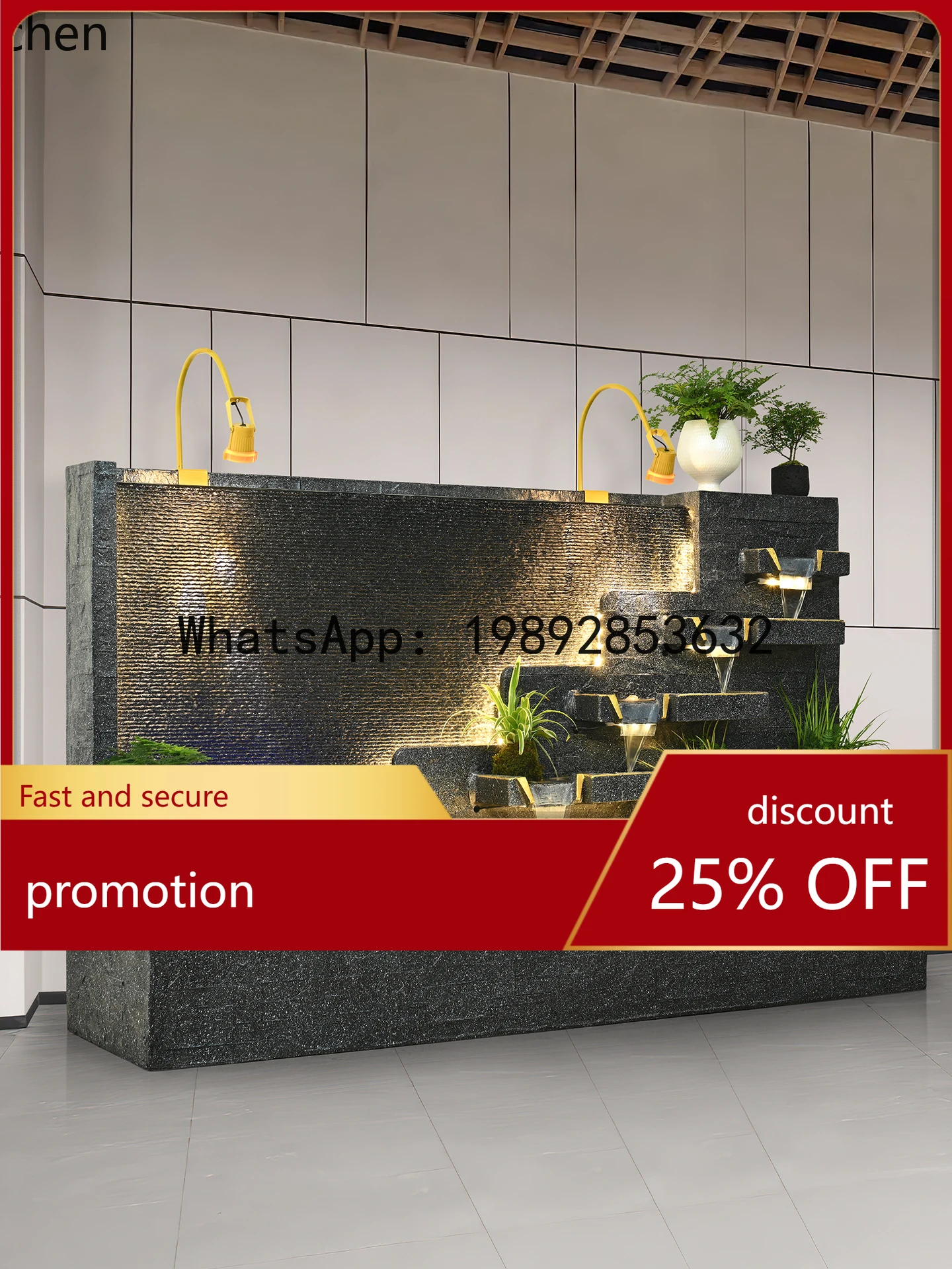 

Водопад-ширма YFY для привлечения богатства, наружный, для балкона, с циркуляцией воды, для виллы, декоративное оформление для привлечения богатства