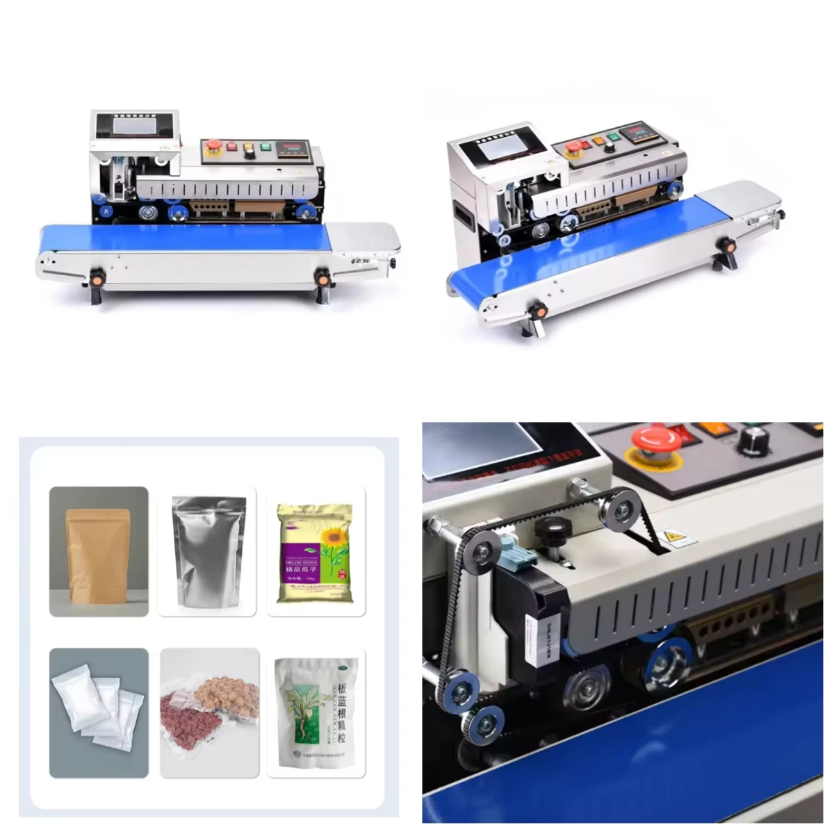 

STLContinuous Sealing Machine Electric Horizontal Belt with Ink Code Printing Date Plastic Bag Conveyor Belt Mini Machine