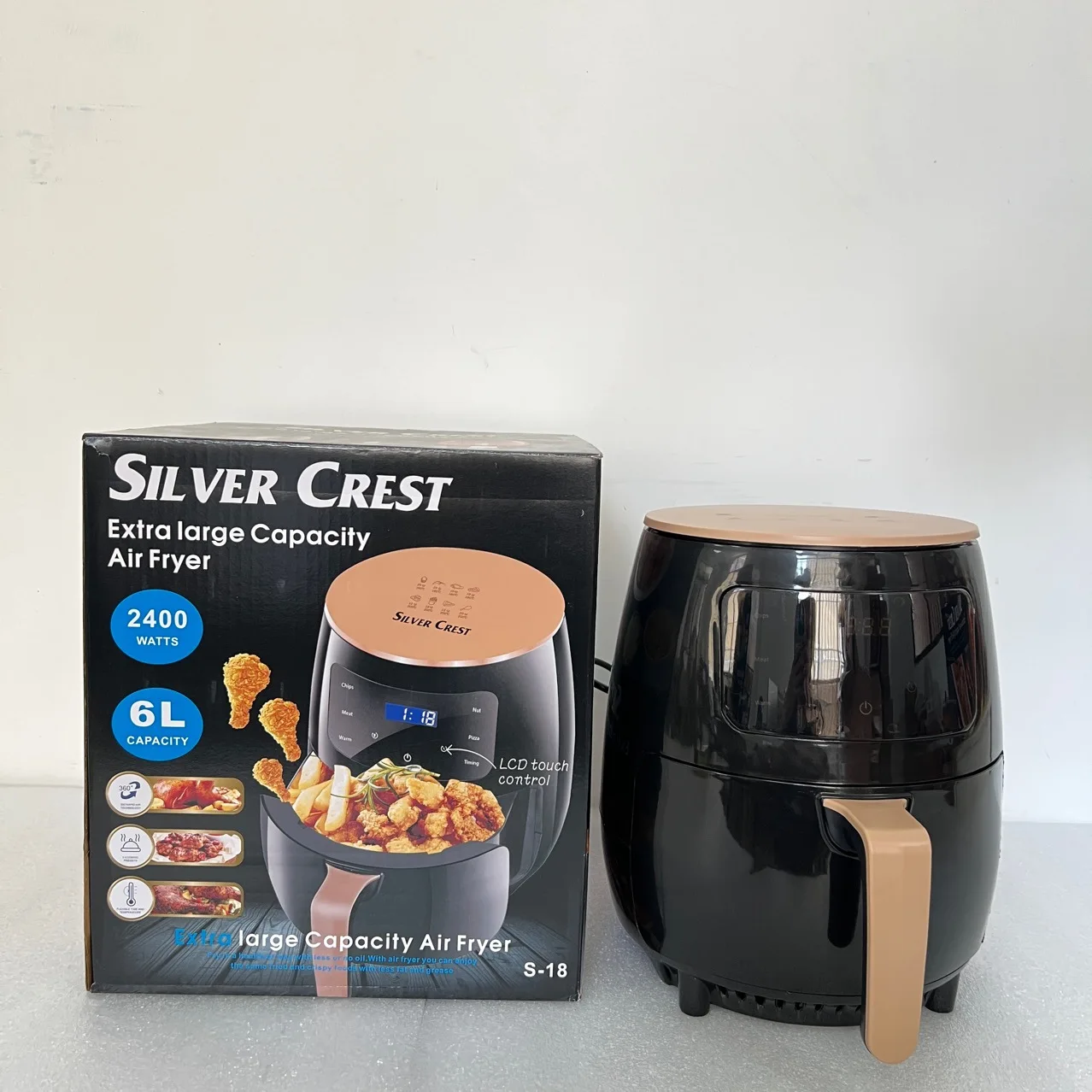 

SilverCrest Airfryer Automatic Air Fryer Large Capacity Electric Fryer Chip Machine Smart Touch