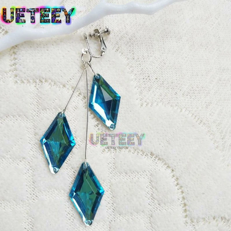 UETEEY COS Twisted Wonderland Floyd Leech Jade Leech Cosplay Earrings Halloween Accessories Props